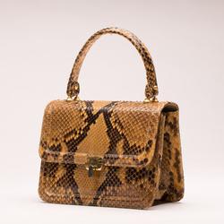 Vintage håndtaske i chancerende slangeskinds-look