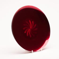 Olden fad rød metallic emalje Ø 27 cm