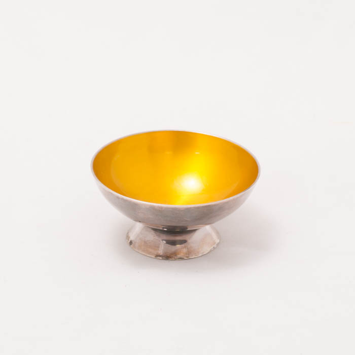 Pletsølvsaltkar solgulmetallic emalje, - dansk