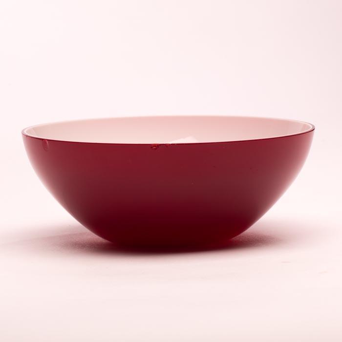 Rubinrød opaline-glasskål